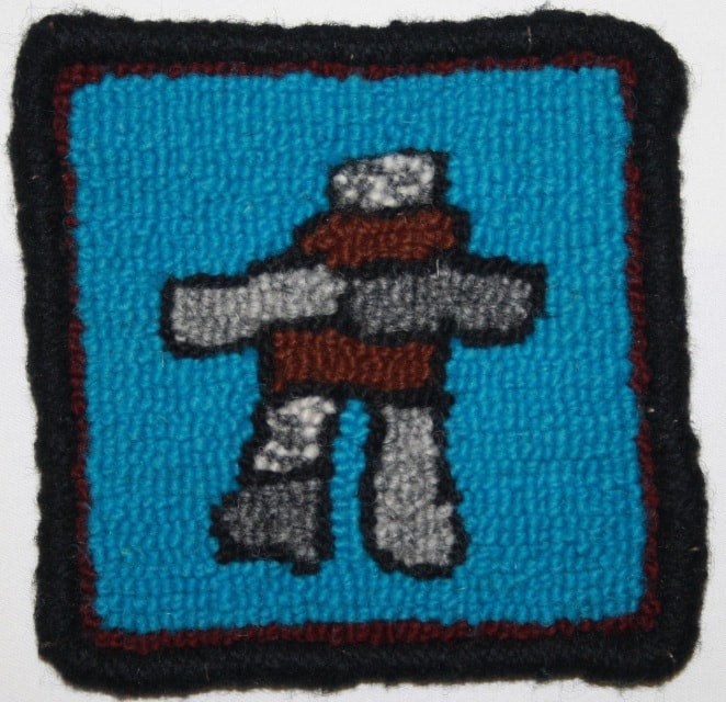 Inukshuk rug hooking coaster kit by Molly Made Fibre Arts